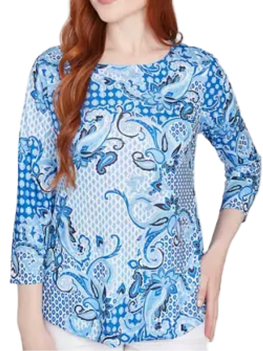 193. WOMENS RUBY RD. 2X DETAIL TOP